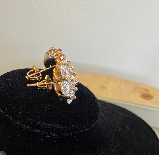 Pink Lotus crushed diamond earrings
