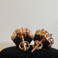 Pink Lotus crushed diamond earrings