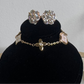 Pink Lotus crushed diamond earrings