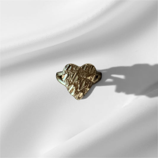 Crushed Heart gold ring