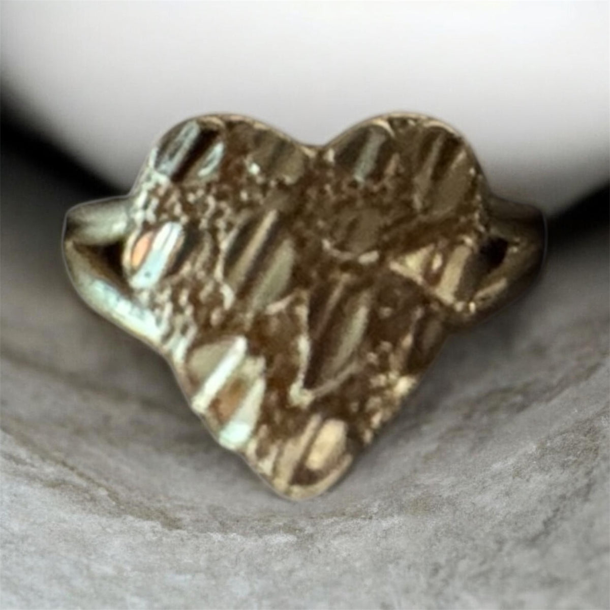 Crushed Heart gold ring