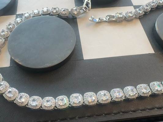 Baguette diamond necklace